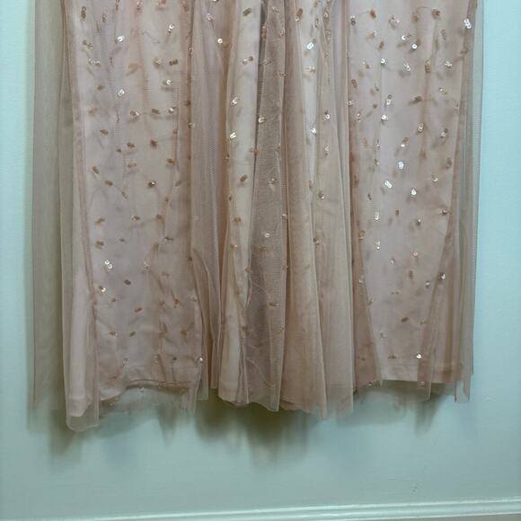 Adrianna Papell  Beaded Sequined Gown Size 16 Wedding Romantic Special Occasions - Picture 14 of 16